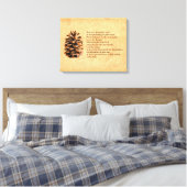 Pine Cone en John Muir Quote Canvas Afdruk (Insitu (Slaapkamer))
