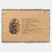Pine Cone en John Muir Quote Deken (Voorkant)