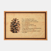 Pine Cone en John Muir Quote Deurmat (Voorkant)