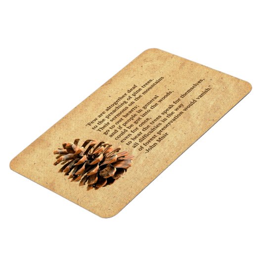Pine Cone en John Muir Quote Magneet (Linkerzijde)