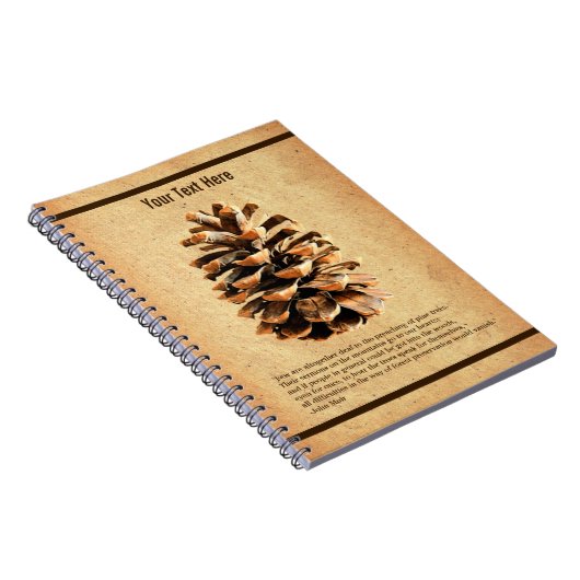 Pine Cone en John Muir Quote Notitieboek (Rechterzijde)