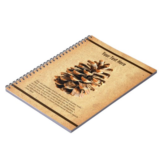 Pine Cone en John Muir Quote Notitieboek (Linkerzijde)