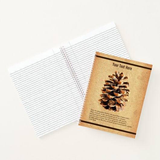 Pine Cone en John Muir Quote Notitieboek (Binnen)