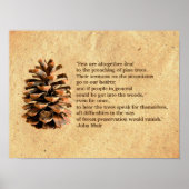 Pine Cone en John Muir Quote Poster (Voorkant)