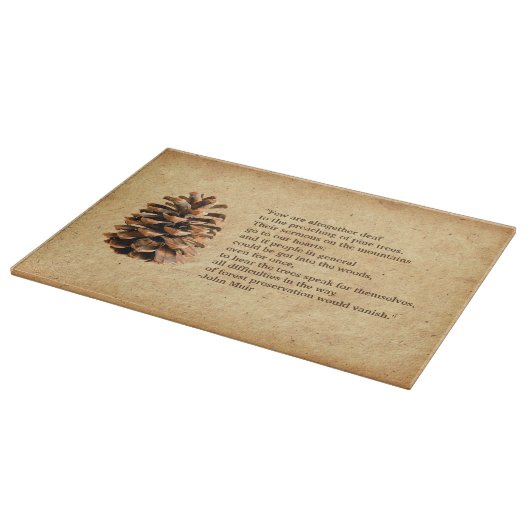 Pine Cone en John Muir Quote Snijplank (Hoek)