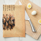 Pine Cone en John Muir Quote Theedoek (Quarter Fold)
