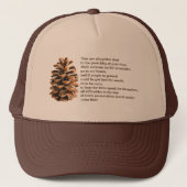 Pine Cone en John Muir Quote Trucker Pet (Voorkant)
