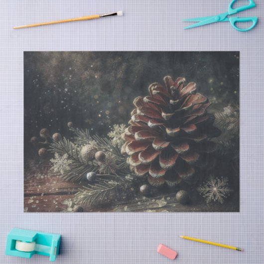 Pine Cone Festive Winter Art Tissuepapier (Craft)
