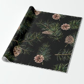 Pine Cone/Fir Pattern Cadeaupapier (Uitgerold)