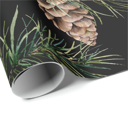 Pine Cone/Fir Pattern Cadeaupapier (Rol Hoek)