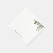 Pine Cone Foliage Gepersonaliseerde Vakantie Cockt Servet (Hoek)