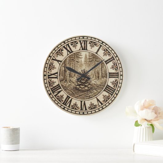 Pine Cone Forest Wall Clock Grote Klok (Huis)