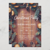 Pine Cone & Gold Ornament Rustige kerstfeestdag Kaart (Voorkant / Achterkant)