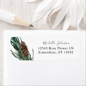 Pine Cone & Greenery Return Address Label (Insitu)