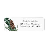 Pine Cone & Greenery Return Address Label (Voorkant)