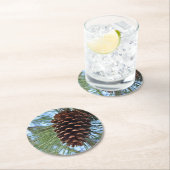 Pine Cone herbruikbaar Ronde Kartonnen Onderzetter (Insitu)