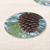 Pine Cone herbruikbaar Ronde Kartonnen Onderzetter (Gebogen)