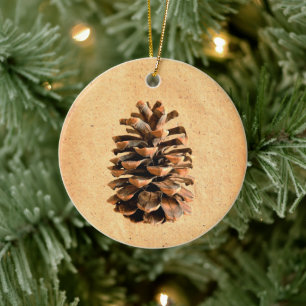 Pine Cone Keramisch Ornament