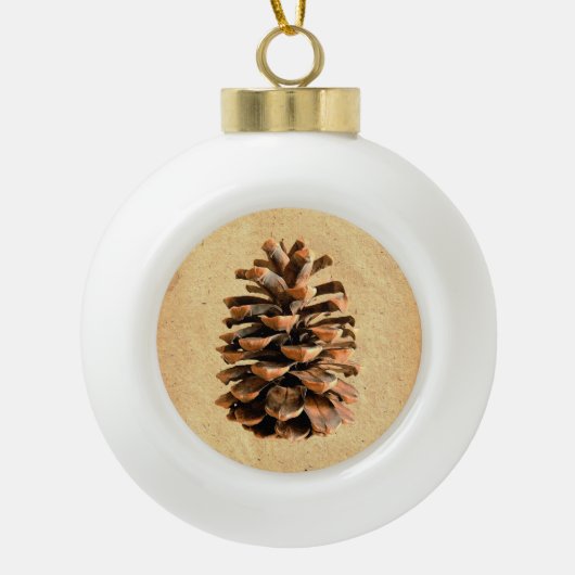 Pine Cone Keramische Bal Ornament (Voorkant)