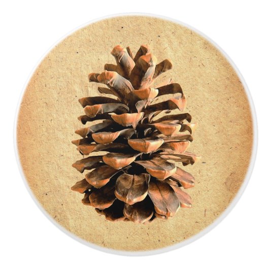 Pine Cone Keramische Knop (Voorkant)