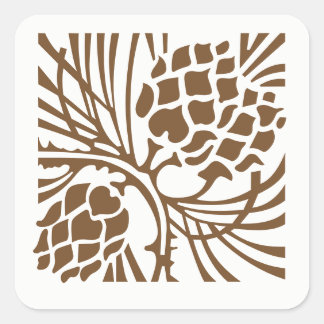 Pine Cone Kerst stickers