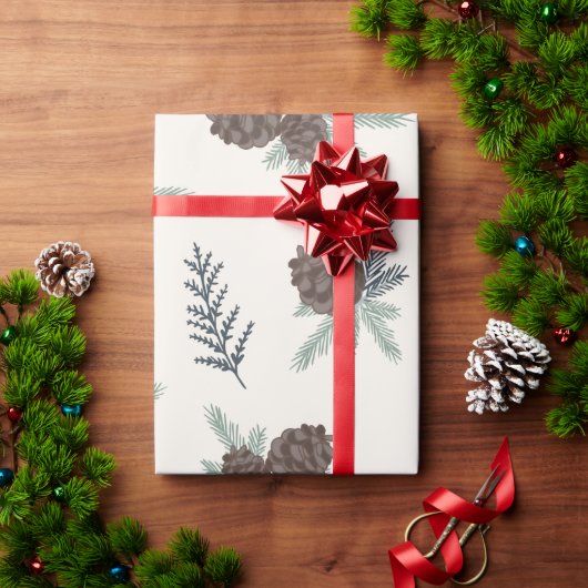  Pine Cone Kerstfeestdag Greenery Cadeaupapier (Feestdagen Geschenken)