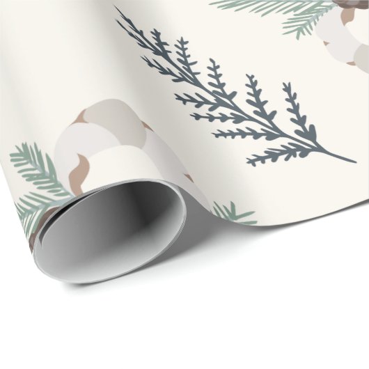  Pine Cone Kerstfeestdag Greenery Cadeaupapier (Rol Hoek)