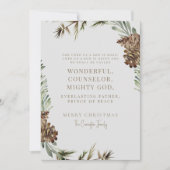 Pine Cone Kerstmis Schrift Christelijke Foto (Voorkant)