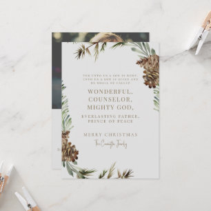 Pine Cone Kerstmis Schrift Christelijke Foto