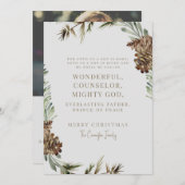 Pine Cone Kerstmis Schrift Christelijke Foto (Voorkant / Achterkant)