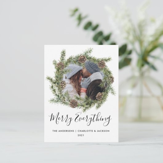 Pine Cone Krans | Foto van Christmas Kaart (Staand voorkant)