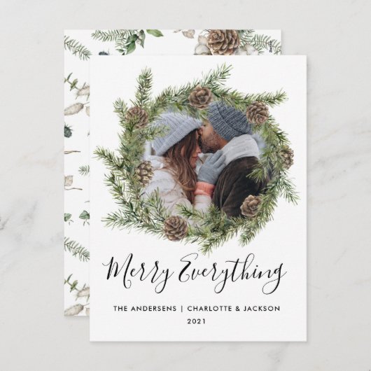 Pine Cone Krans | Foto van Christmas Kaart (Voorkant / Achterkant)