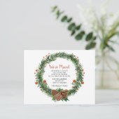 Pine Cone Krans We hebben Verplaatst Vakantie Aank Briefkaart (Staand voorkant)