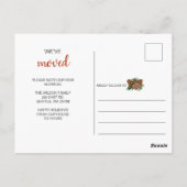 Pine Cone Krans We hebben Verplaatst Vakantie Aank Briefkaart (Achterkant)