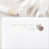 Pine Cone & Leaves Family Retouradres Etiket (Insitu)