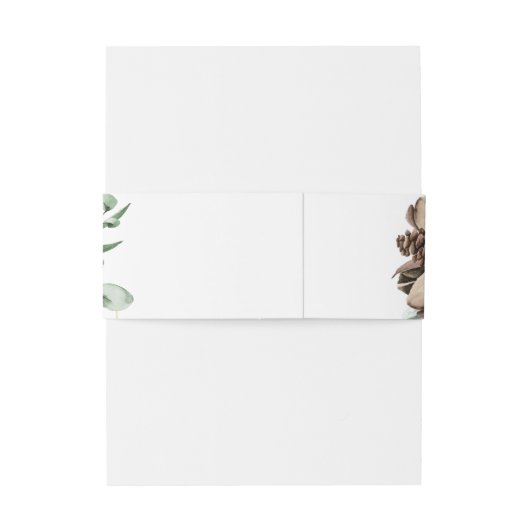 Pine Cone & Leaves Winter Kerstmis Uitnodigingen Wikkel (Achterkant Voorbeeld)