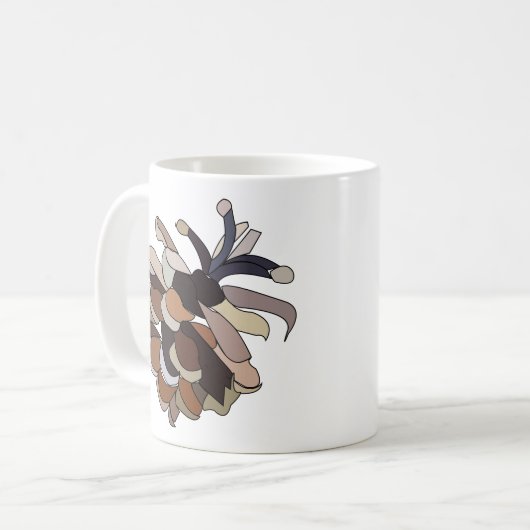 Pine Cone Modern Natuur Koffiemok (Voorkant links)