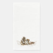 Pine Cone Monogram Guest Napkins Servet (Voorkant)
