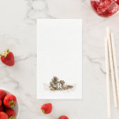 Pine Cone Monogram Guest Napkins Servet (Insitu)