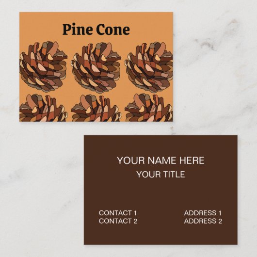 Pine Cone Nature Rustic Visitekaartje (Voorkant / Achterkant)