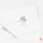 Pine Cone Natuur Bruiloft Envelop Seal Vierkante Sticker (Envelop)