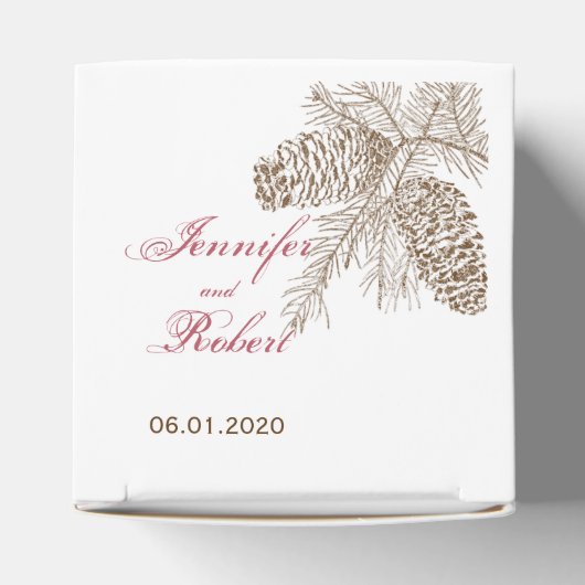 Pine Cone Natuur Bruiloft Favor Box Bedankdoosjes (Bovenkant)