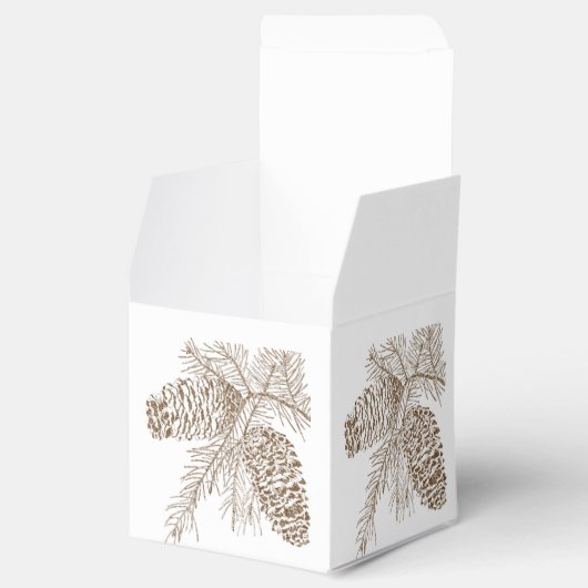 Pine Cone Natuur Bruiloft Favor Box Bedankdoosjes (Geopend)