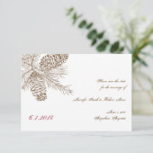 Pine Cone Natuur Bruiloft Save the Date (Staand voorkant)