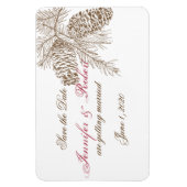 Pine Cone Natuur Bruiloft Save the Date Magneet (Verticaal)