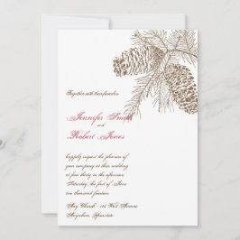 Pine Cone Natuur bruiloft uitnodiging