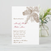 Pine Cone Natuur bruiloft uitnodiging (Staand voorkant)