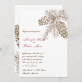 Pine Cone Natuur bruiloft uitnodiging (Voorkant / Achterkant)