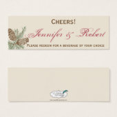 Pine Cone Natuur op Cream Drink Ticket Mini Visitekaartjes (Voorkant /achterkant)