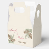 Pine Cone Natuur op Cream Wedding Favor Box Bedankdoosjes (Geopend)